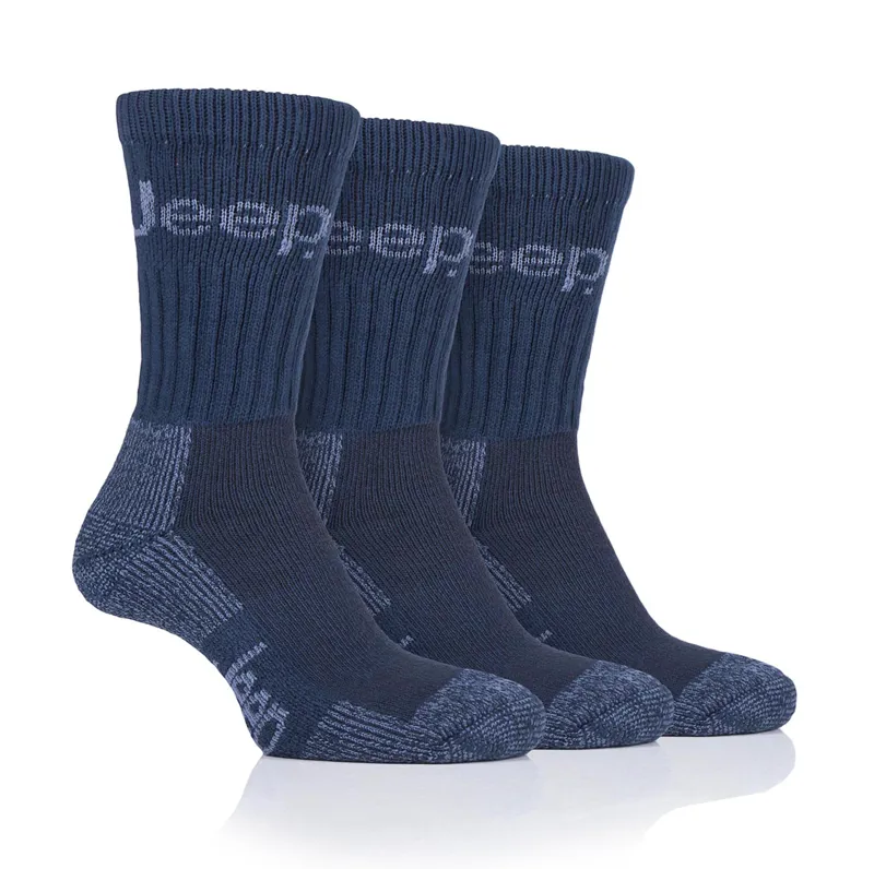 Jeep Heavy Cushioned Cotton Boot Socks Mens in Navy